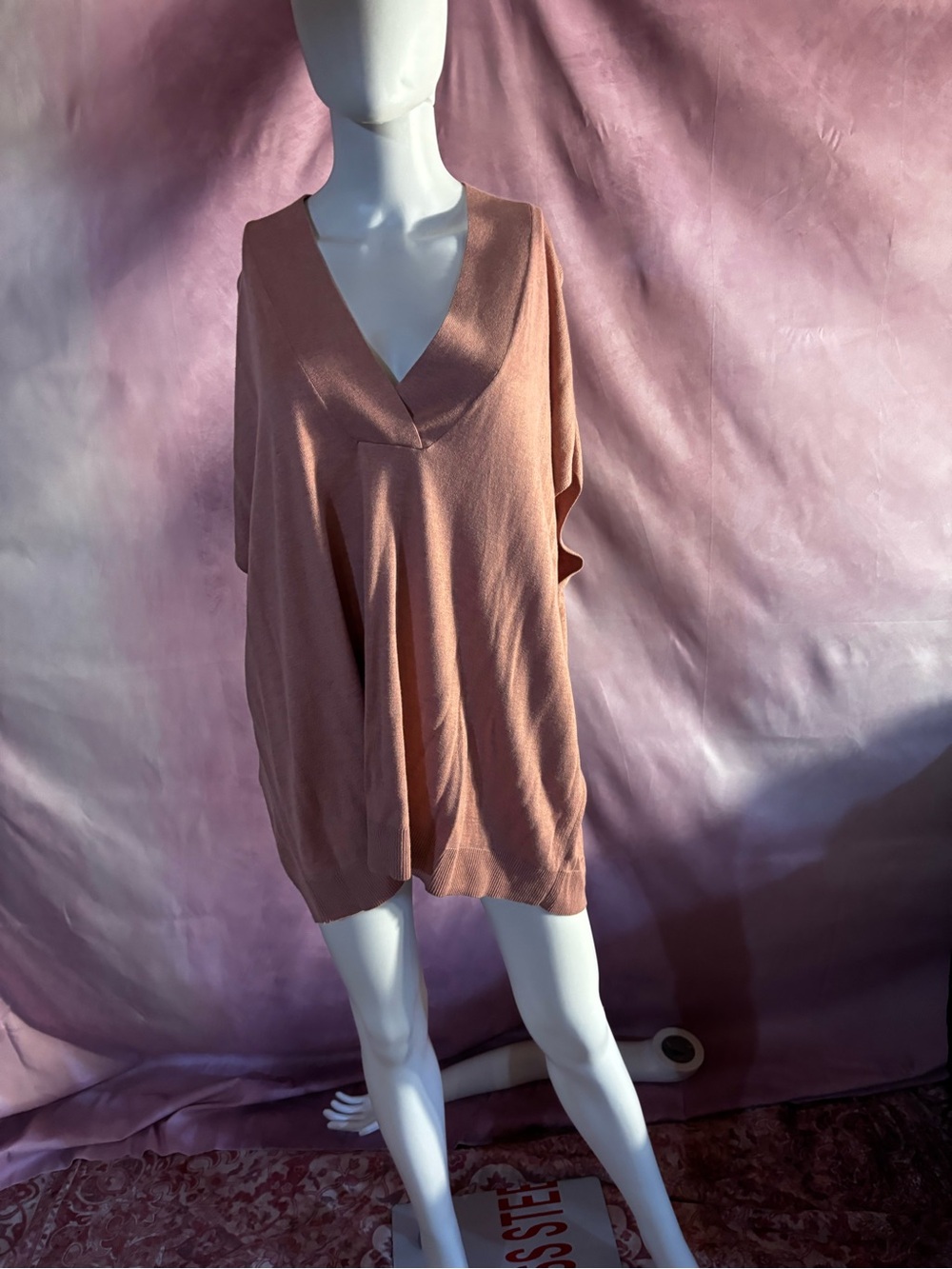 LOFT Rose Tan V-Neck Tunic Sweater